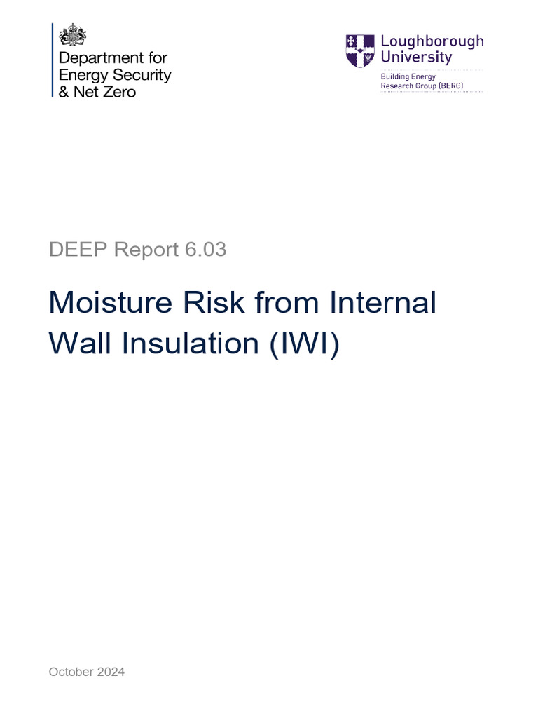 Moisture Risk from Internal Wall Insulation | PDF | Humidity | Plaster