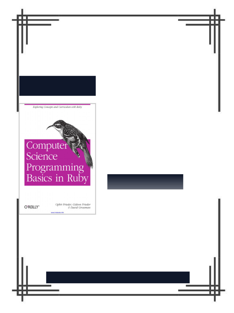 Computer Science Programming Basics with Ruby 1st Edition Ophir Frieder ...