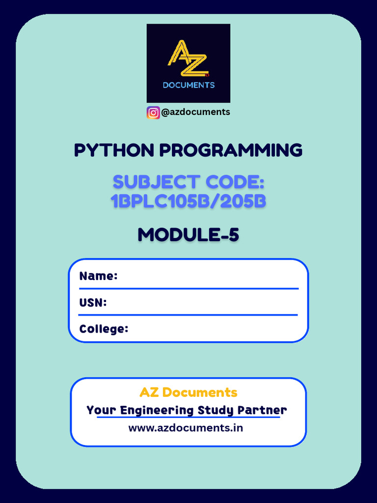 1BPLC105B205B Mod5@Azdocuments.in | PDF | Object Oriented Programming ...
