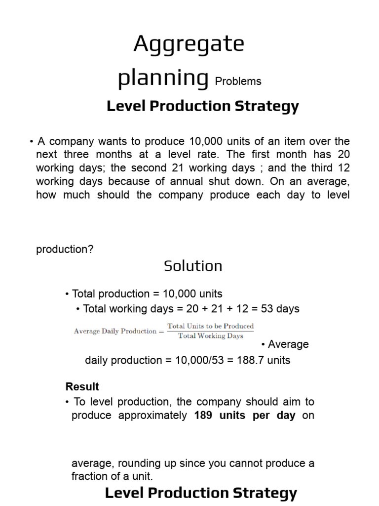 Aggregate Planning Strategies Explained | PDF | Inventory | Demand