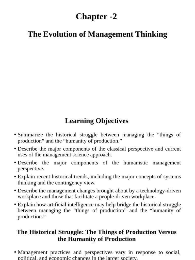 Evolution of Management Thinking | PDF | System | Bureaucracy