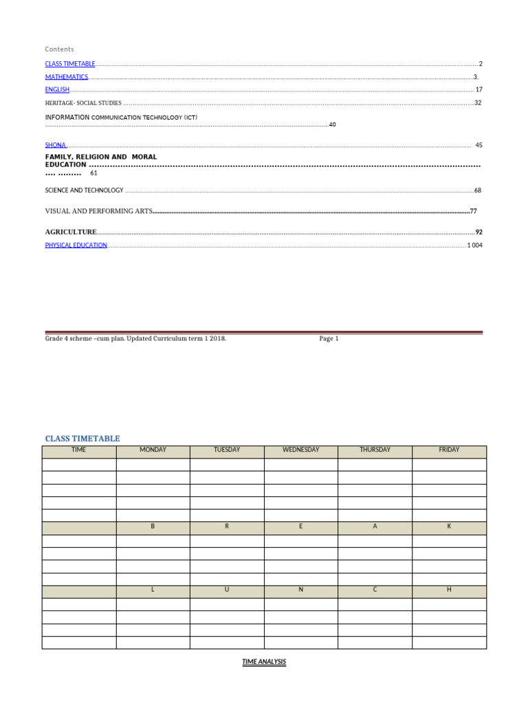 Grade 4 Curriculum Overview 2018 | PDF | Mathematics | Learning