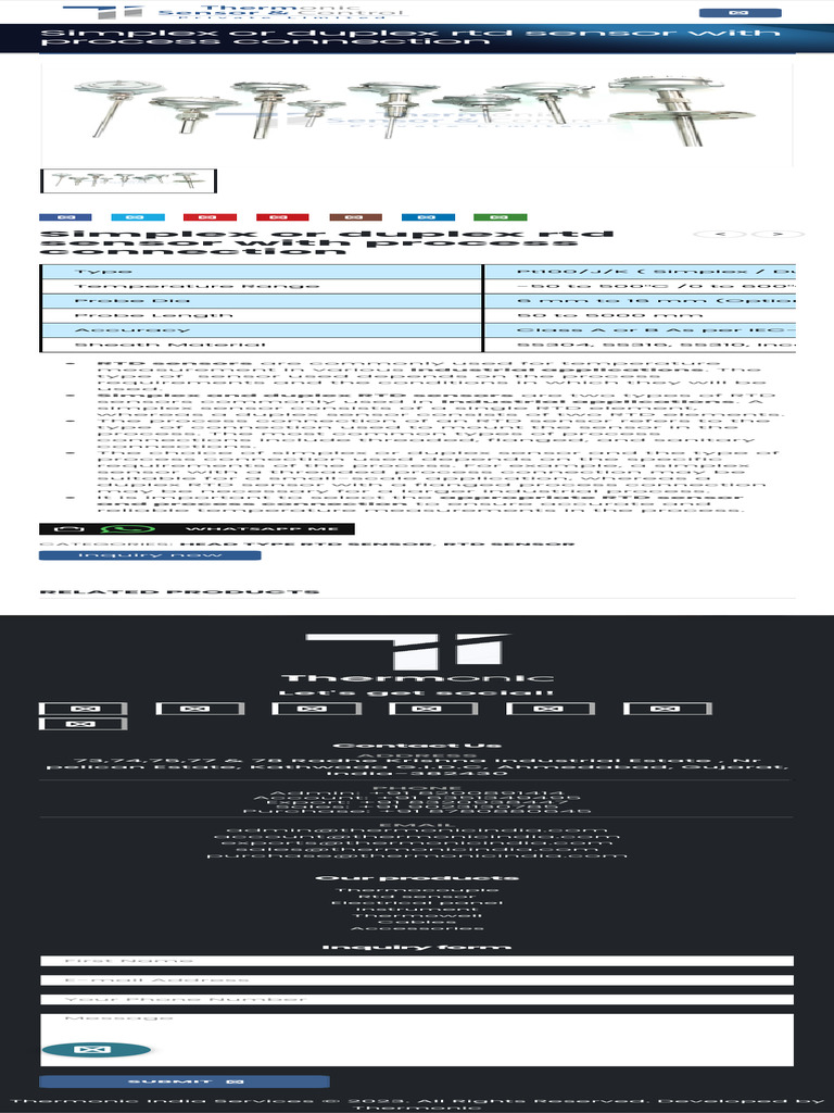 Simplex vs Duplex RTD Sensors Guide | PDF | Electrical Equipment ...