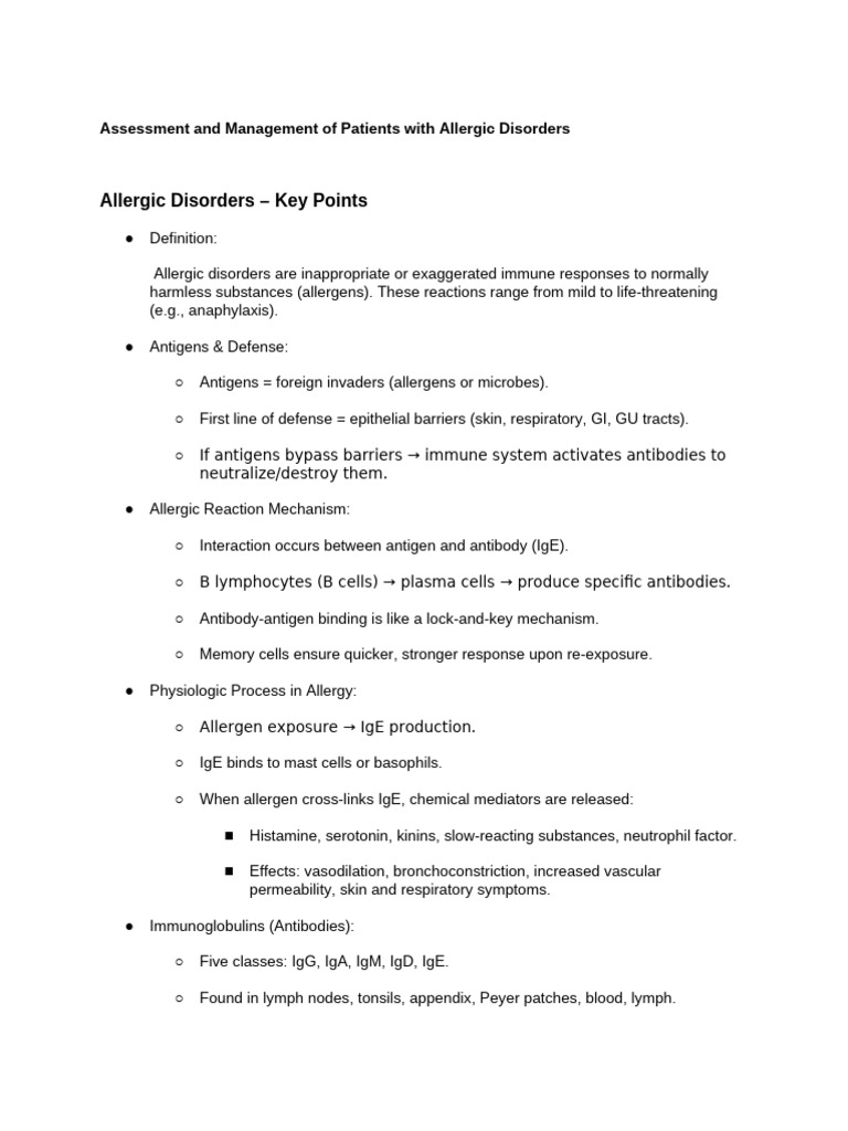 Management of Allergic Disorders Guide | PDF | Allergy | Allergen