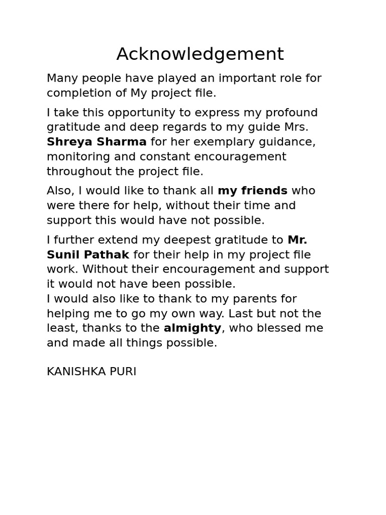 Acknowledgement | PDF