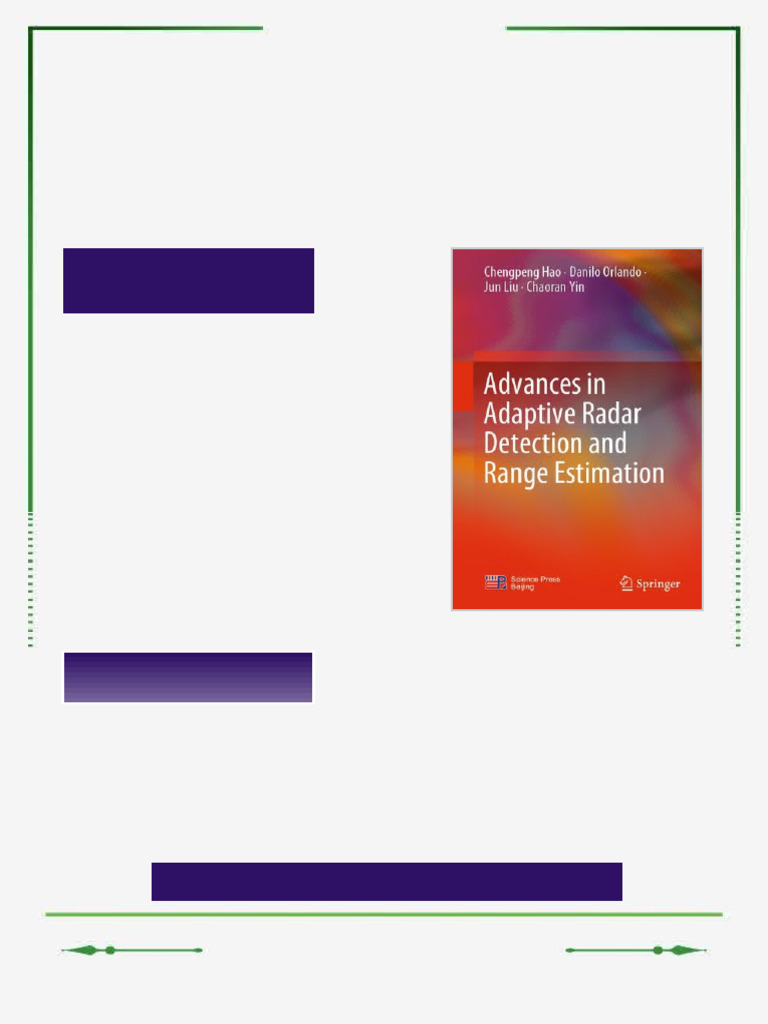 Advances in Adaptive Radar Detection and Range Estimation 1st Edition ...