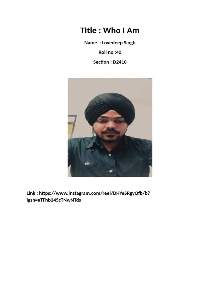Lovedeep Singh - Profile Overview | PDF