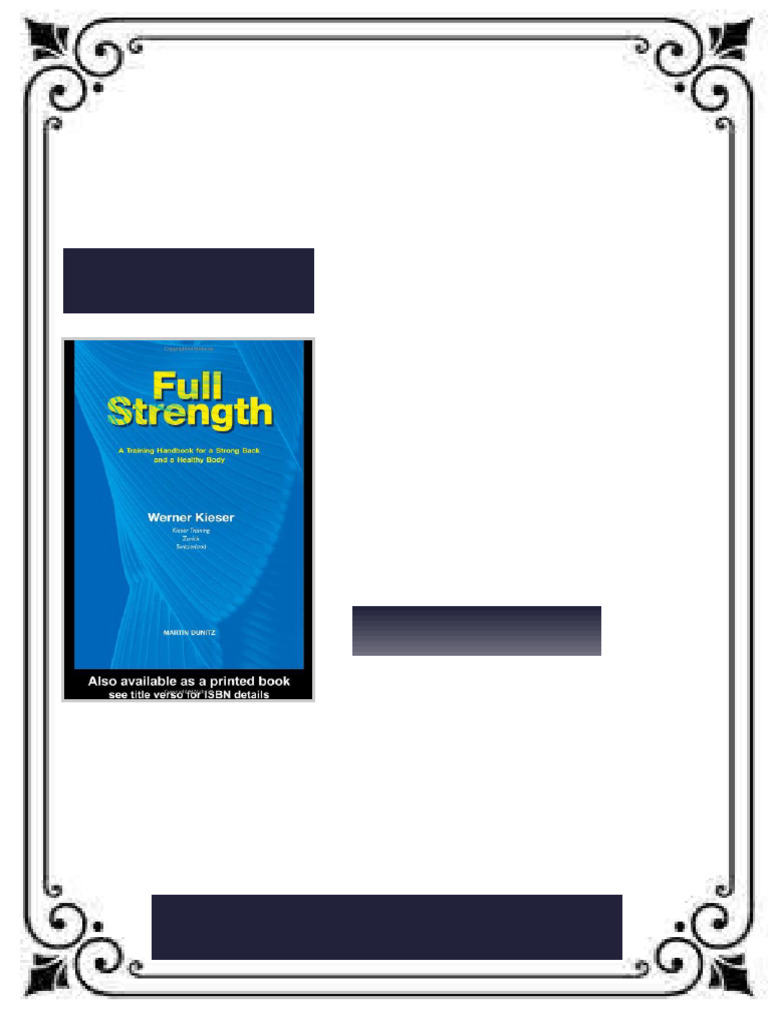 Full strength a training handbook for a strong back and a healthy body ...