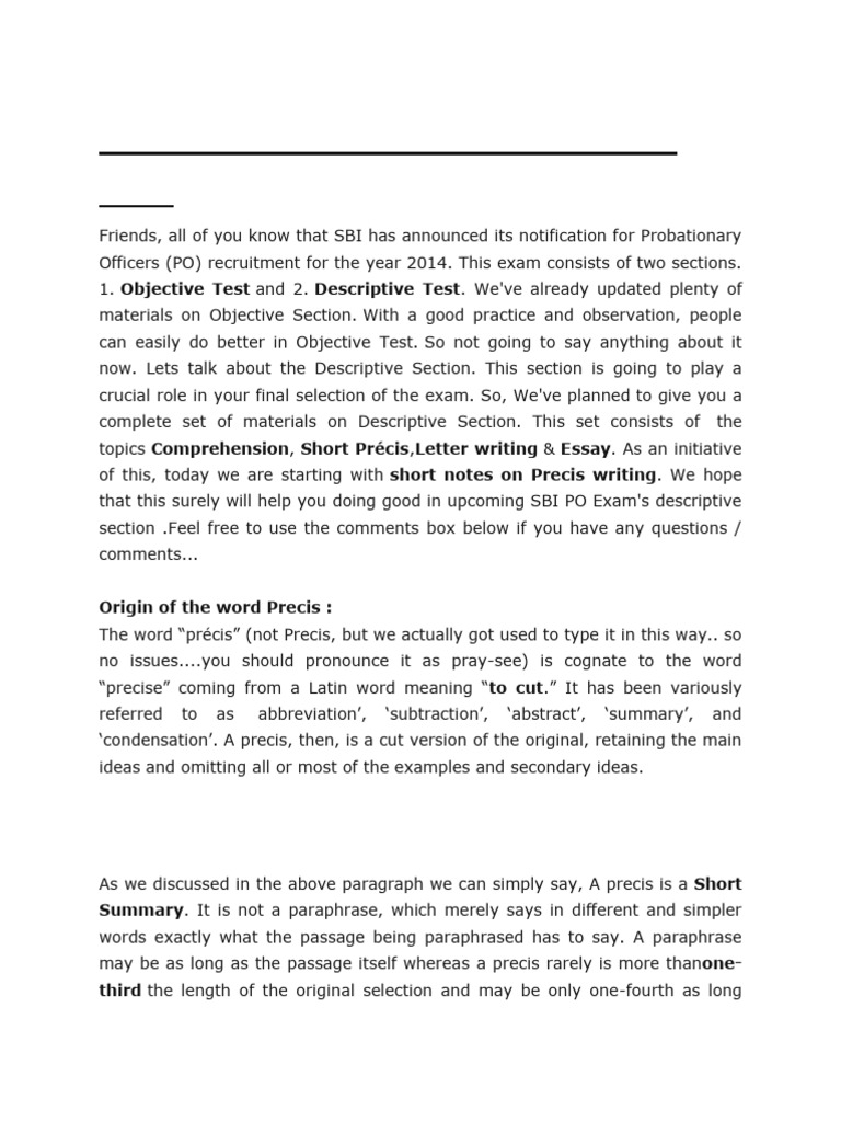 246763423 Precis Writing | PDF | Linguistics