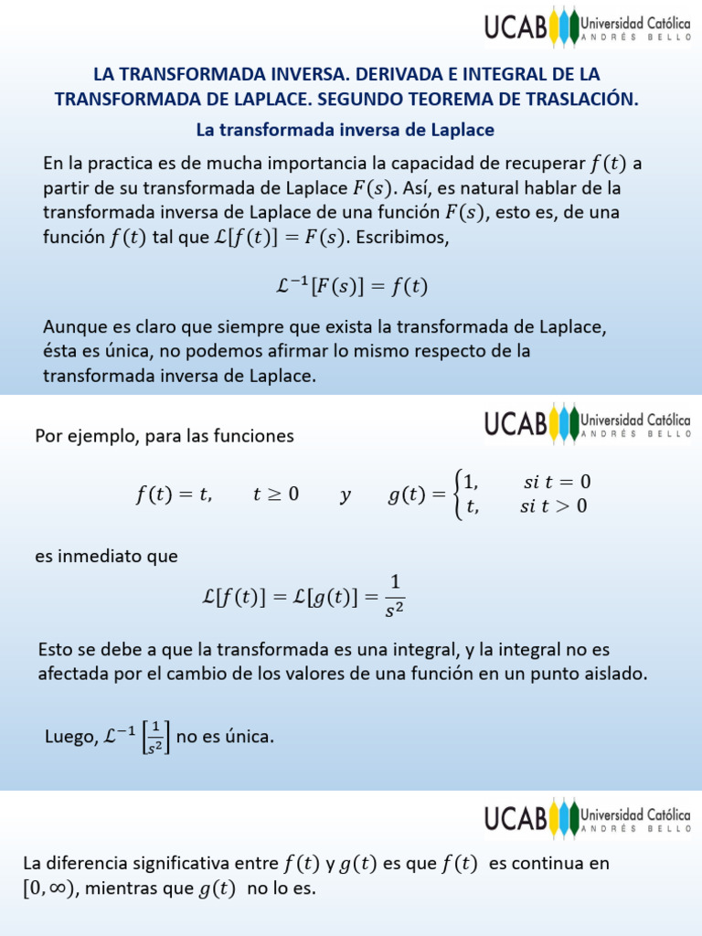 6. La Transformada Inversa y El Segundo Teorema de Traslación (1) | PDF ...