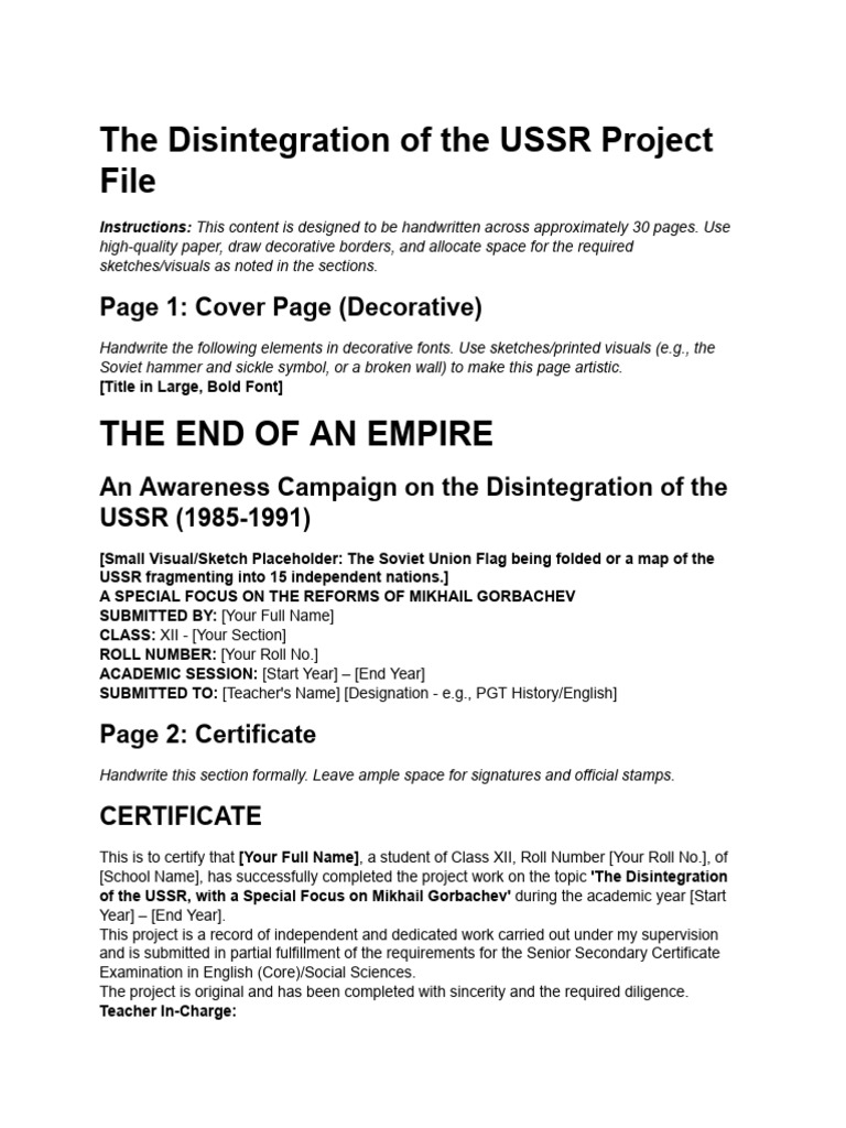 Disintegration of the USSR: Gorbachev's Reforms | PDF | Soviet Union ...