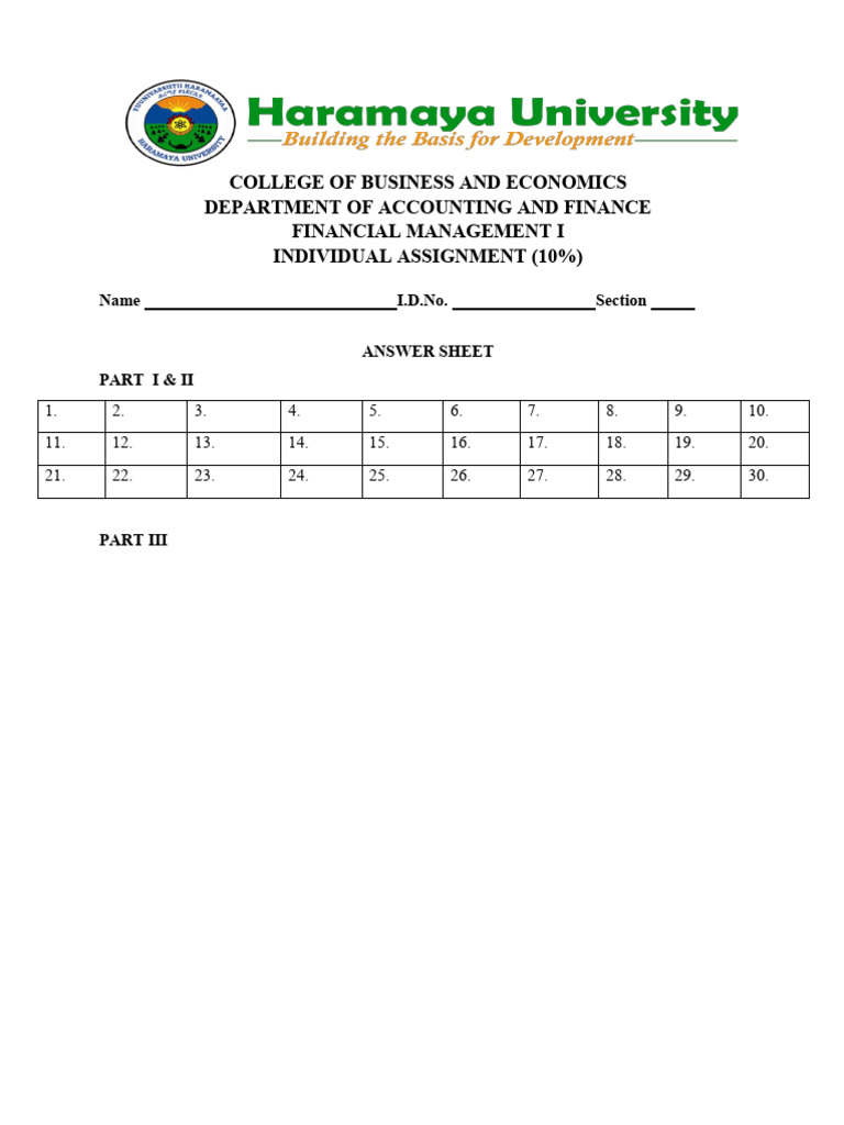 FM Individual Assignment | PDF | Internal Rate Of Return | Present Value