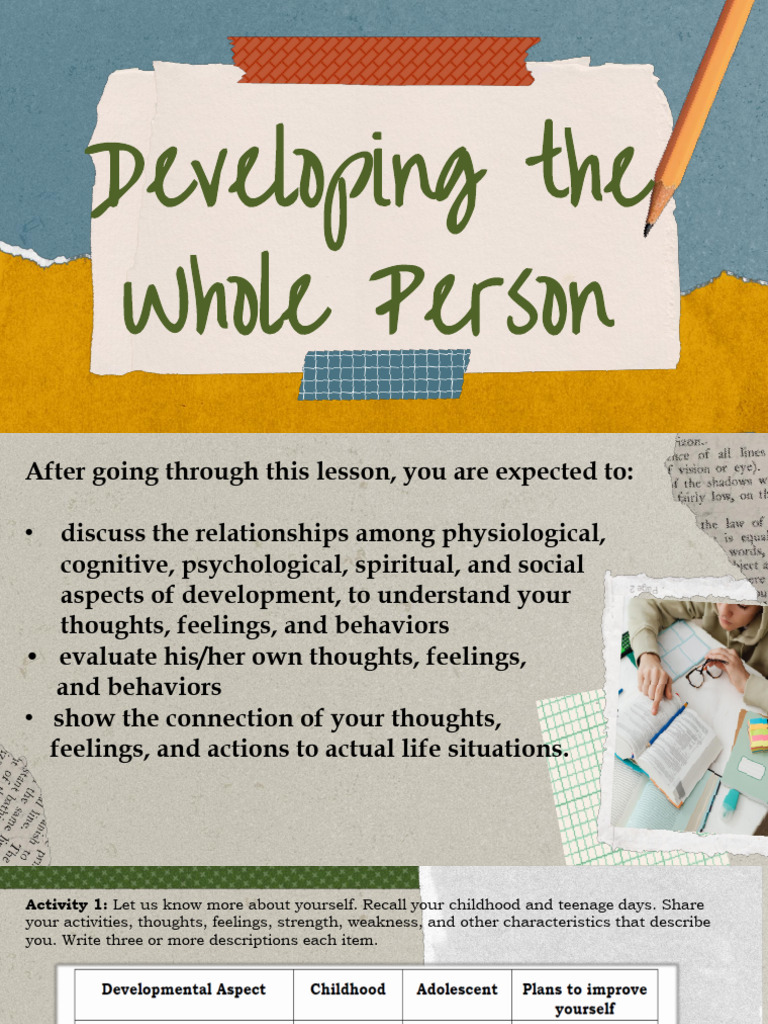 Understanding Whole Person Development | PDF | Feeling | Adolescence