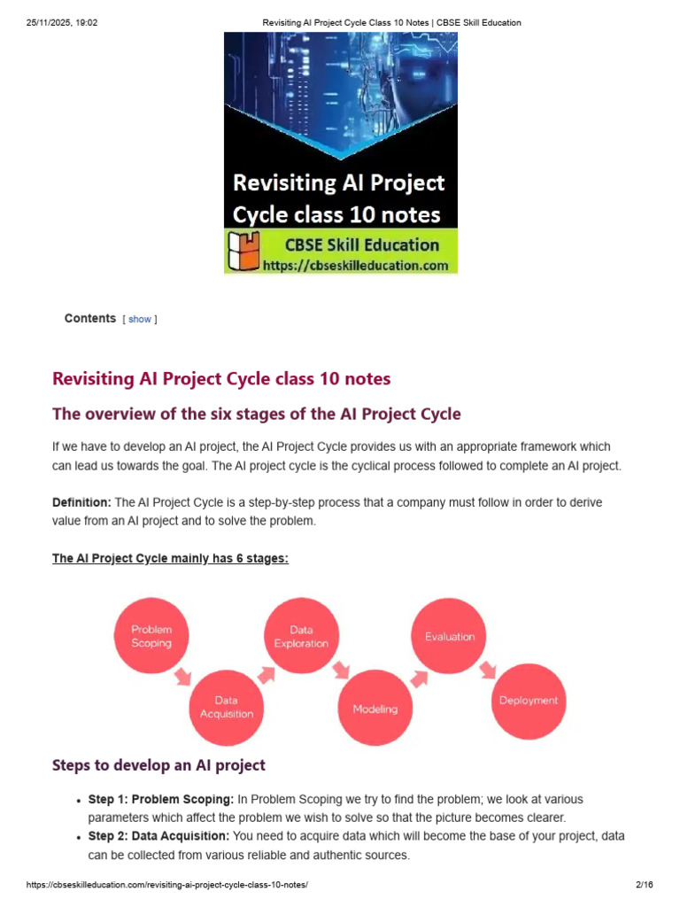 Revisiting AI Project Cycle & Ethical | PDF | Artificial Intelligence ...