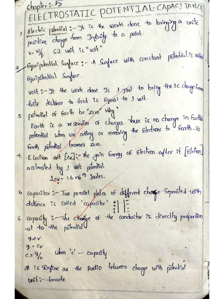 Physics Chapter - 5 Electrostatic Potential - Captiance | PDF
