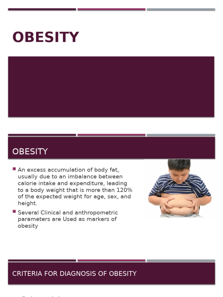 OBESITY [Pedaitrics] | PDF | Body Mass Index | Obesity