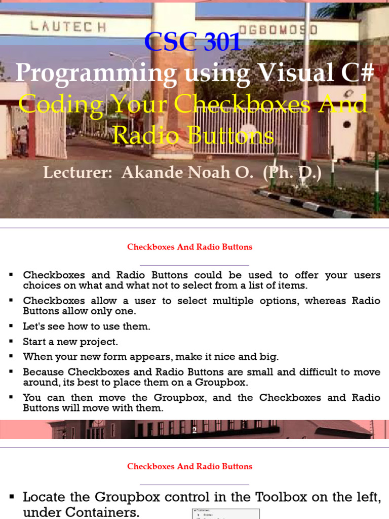 CSC 301 Fifth LECTURE | PDF | Computer Programming | Computing