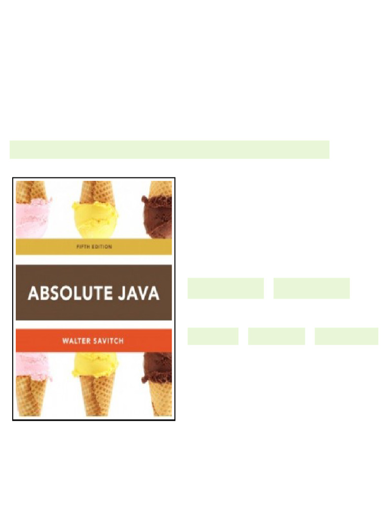 Test Bank for Absolute Java, 5th Edition: Walter Savitch - test bank ...