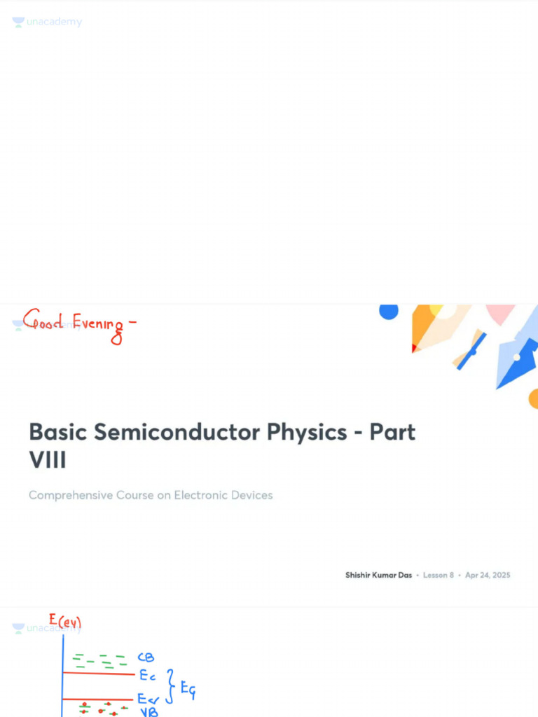 Basic Semiconductor Physics Part VIII With Anno | PDF
