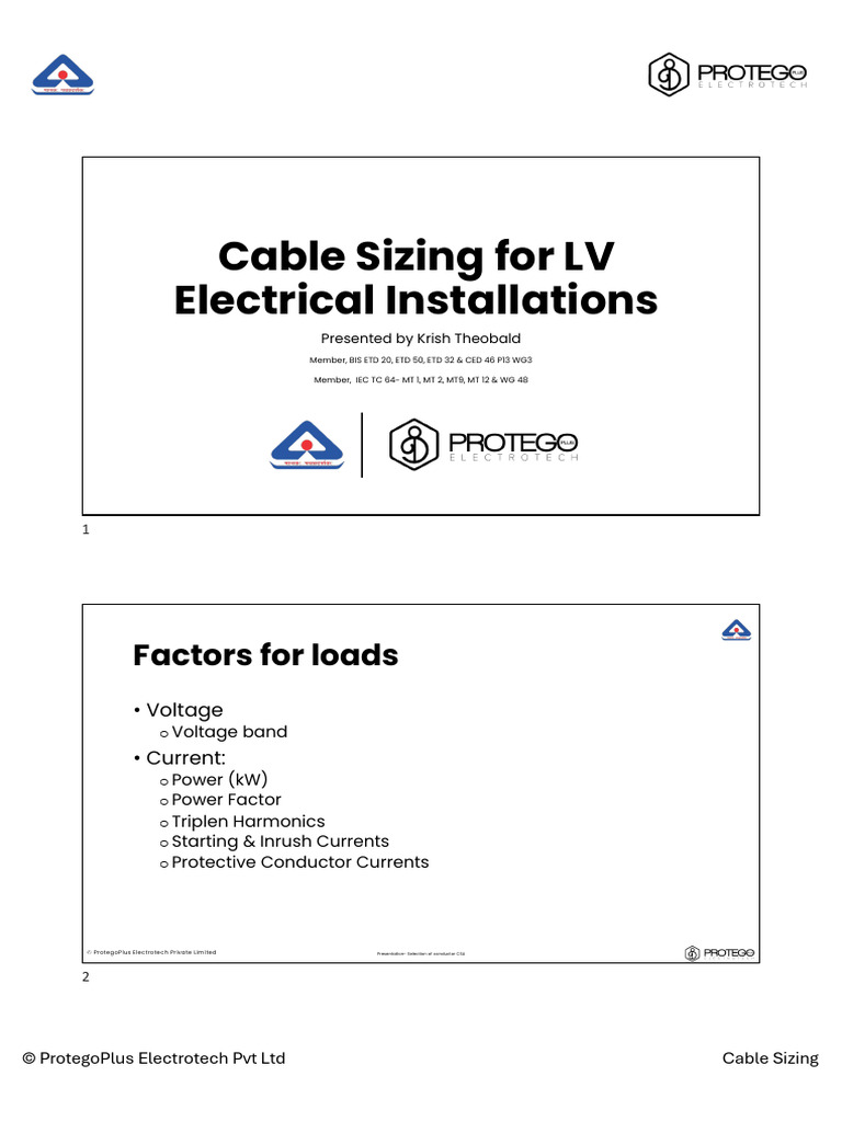 LV Cable Sizing Guidelines | PDF | Electrical Conductor | Electronics