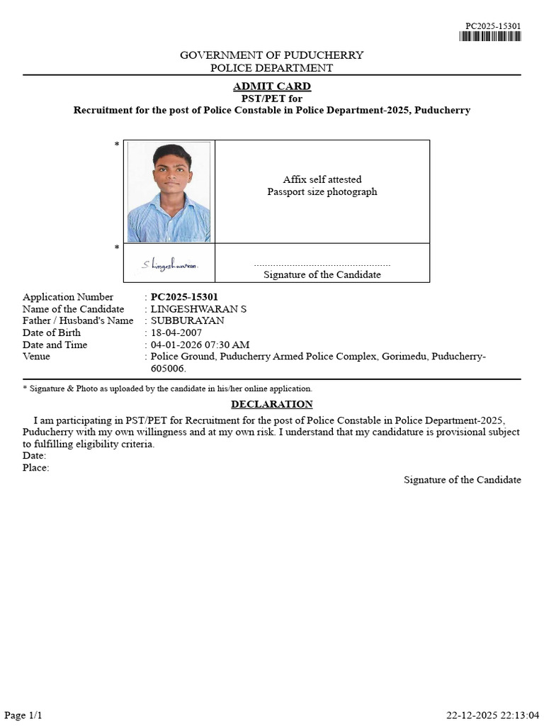 Document 1 | PDF | Identity Document