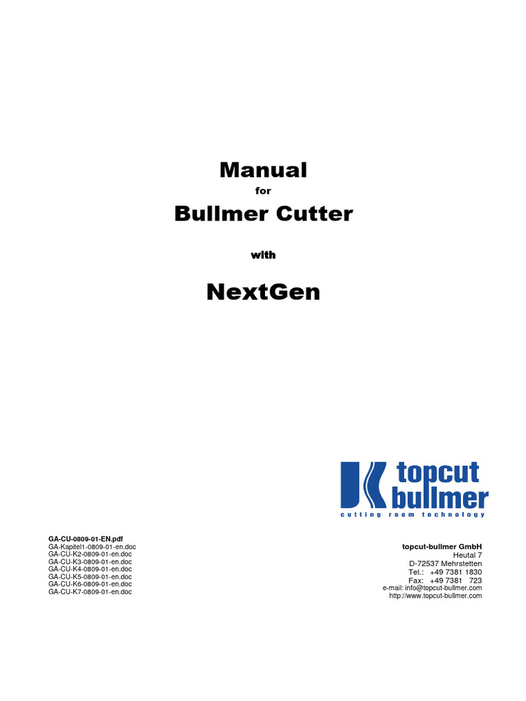 Bullmer Cutter Manual Overview | PDF