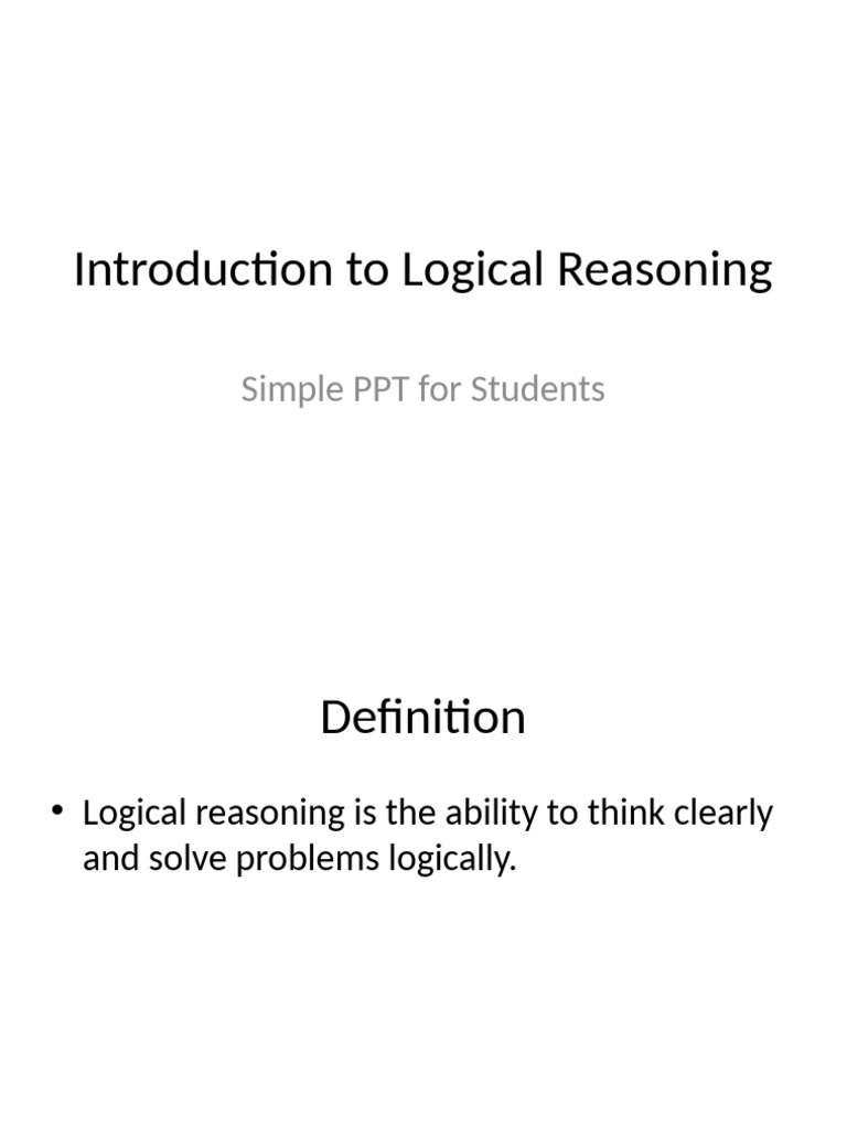 Introduction To Logical Reasoning | PDF