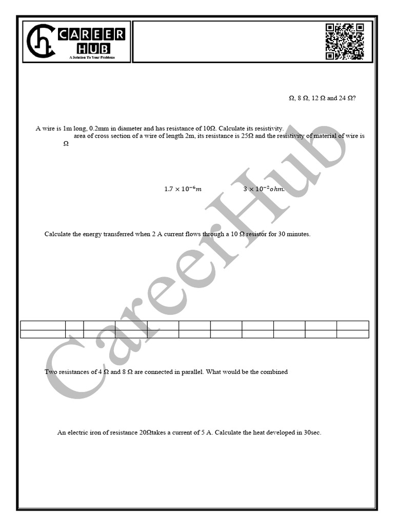 Electricity Concepts and Calculations Guide | PDF | Series And Parallel ...