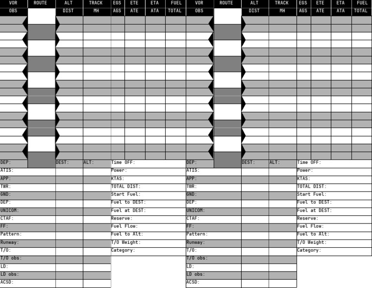 Flight Planning Data Template | PDF