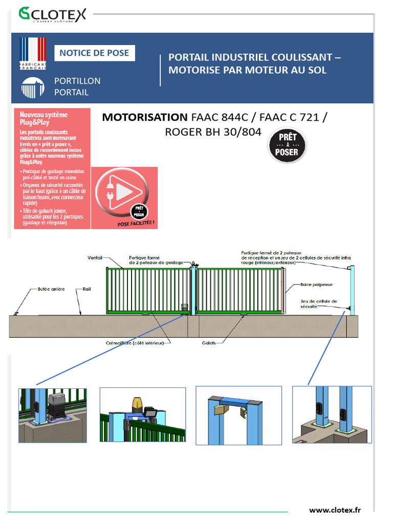 Installation Portail Coulissant Clotex | PDF | Connectique ...