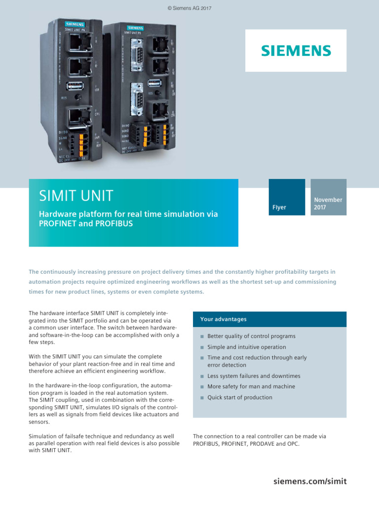 Real-Time Simulation with SIMIT Unit | PDF