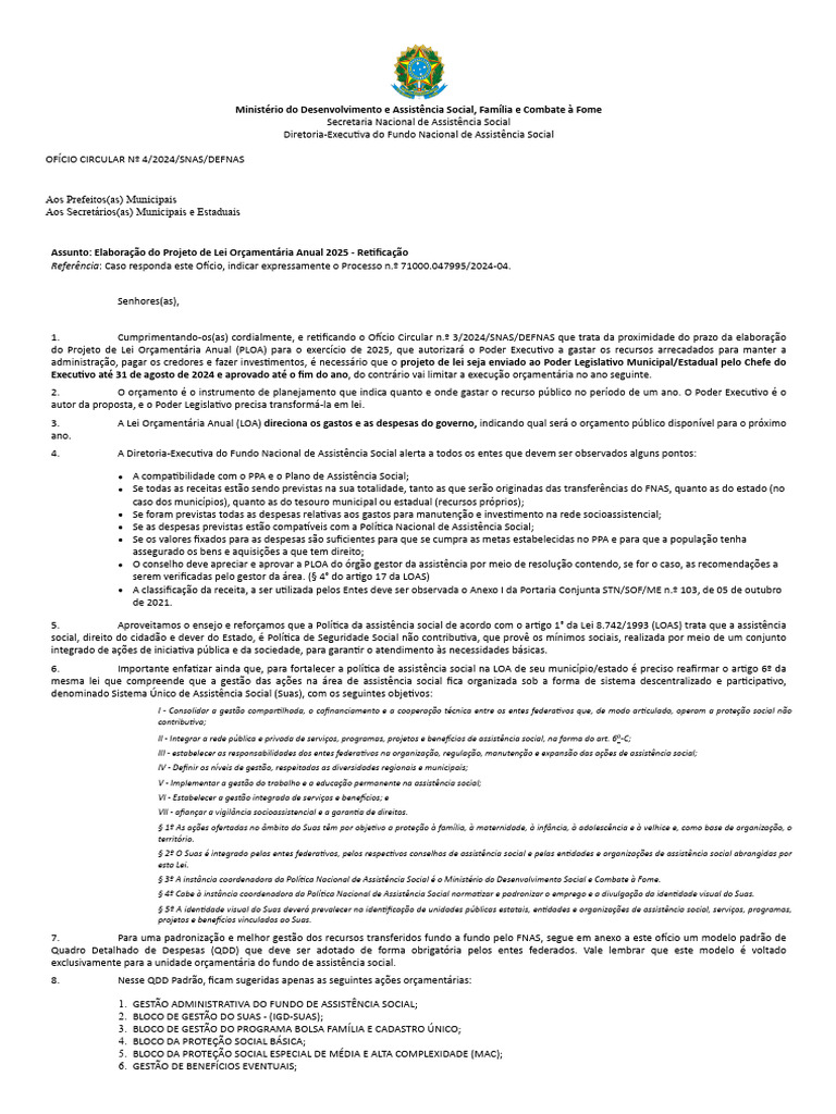 Retificação PLOA 2025: Orientações e Prazos | PDF | Orçamento governamental