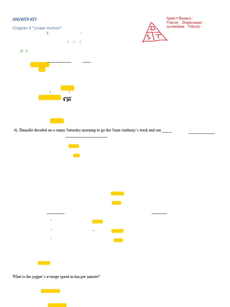 Chapter-3 Linear Motion Homework Solution | PDF | Speed | Acceleration