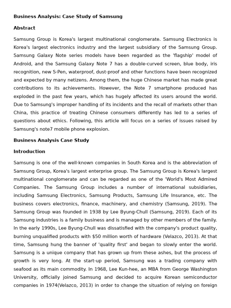 Samsung Note 7 Case Study Analysis | PDF | Smartphone | Samsung