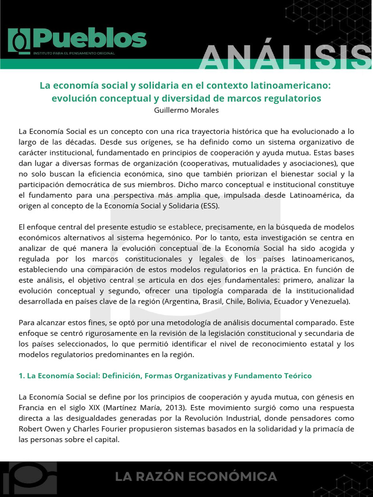 Economía Social y Solidaria en Latinoamérica | PDF | Economía social ...