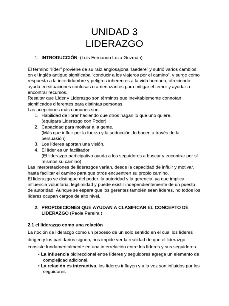 Conceptos Clave del Liderazgo Efectivo | PDF | Liderazgo | Mentira