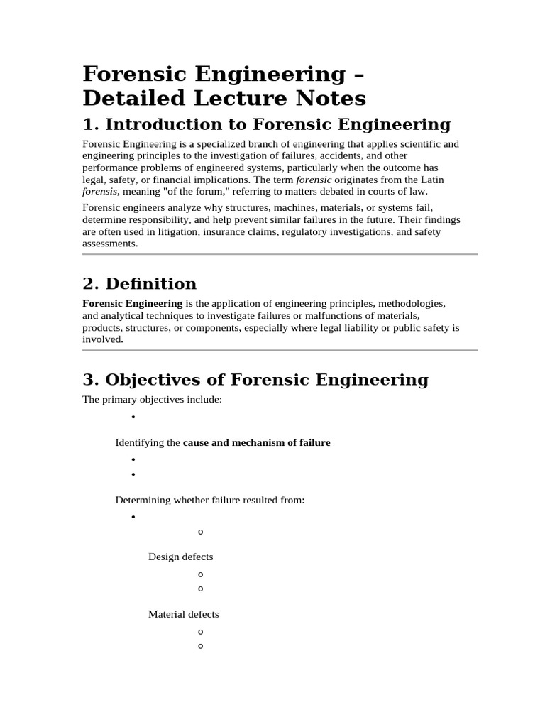Forensic Engineering Overview and Analysis | PDF | Engineering ...