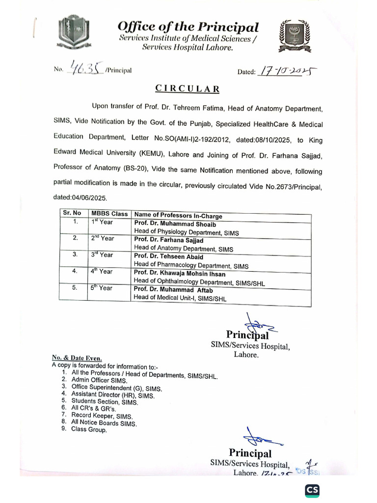 Circular Class in - Charge | PDF