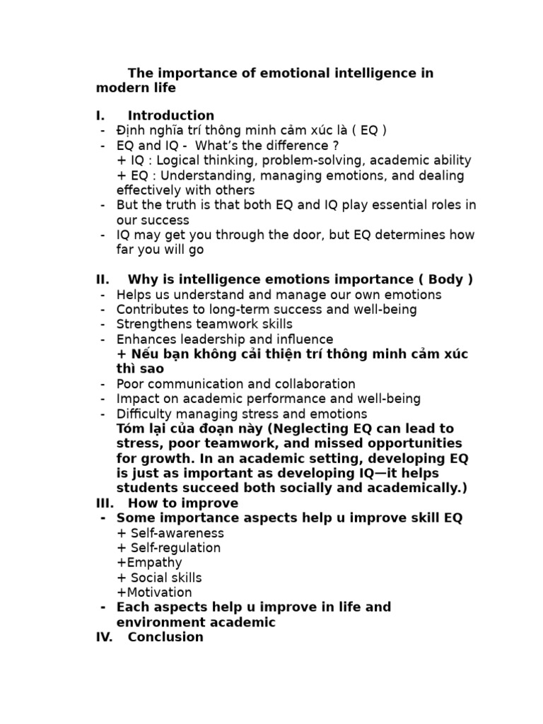 Importance of Emotional Intelligence (EQ) | PDF
