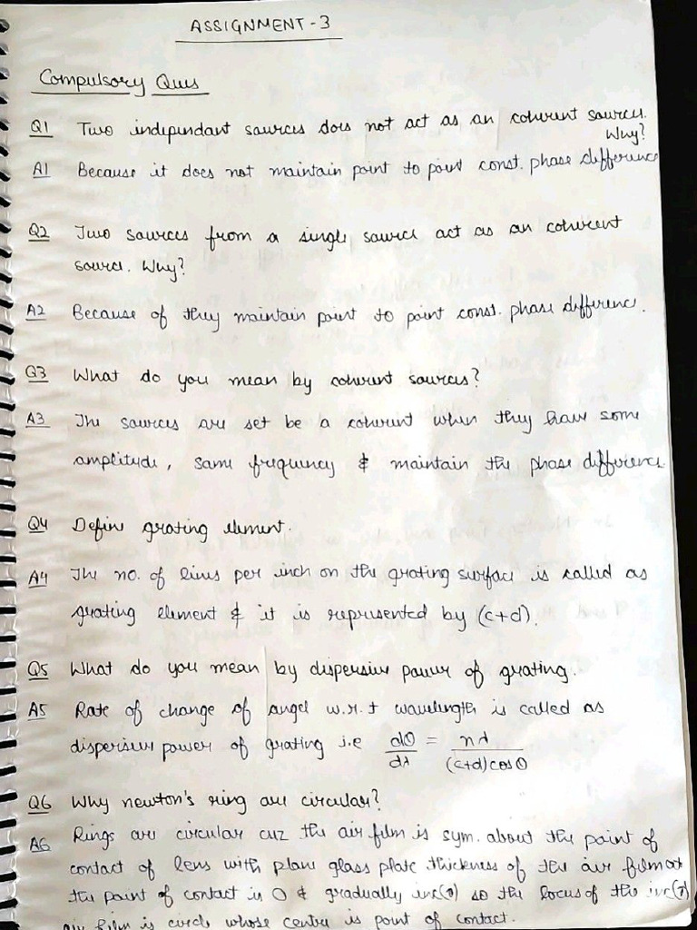 Phy Assignment -3 (Saiful Sir) | PDF