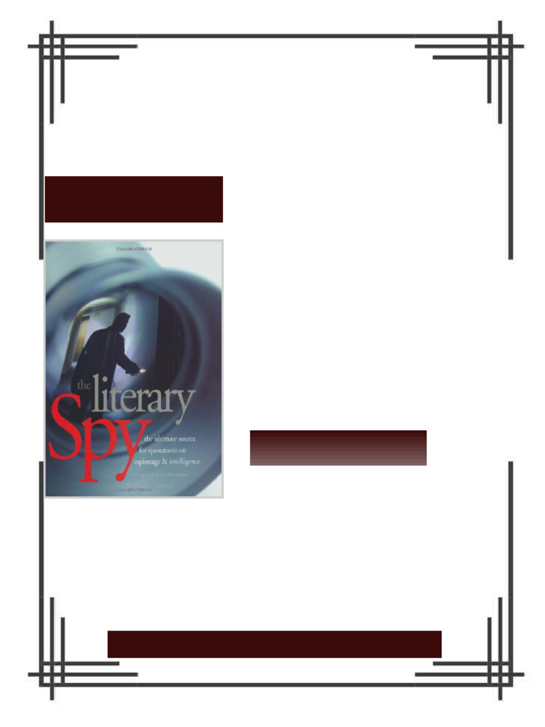 The Literary Spy The Ultimate Source for Quotations on Espionage ...