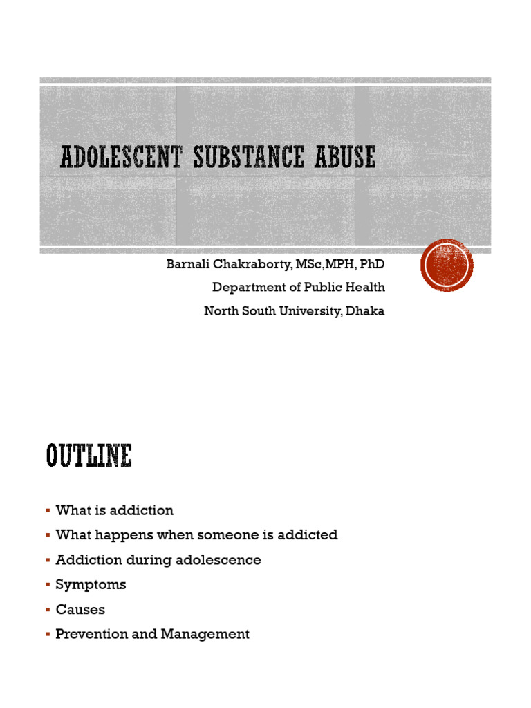 Understanding Adolescent Addiction Issues | PDF | Substance Abuse ...
