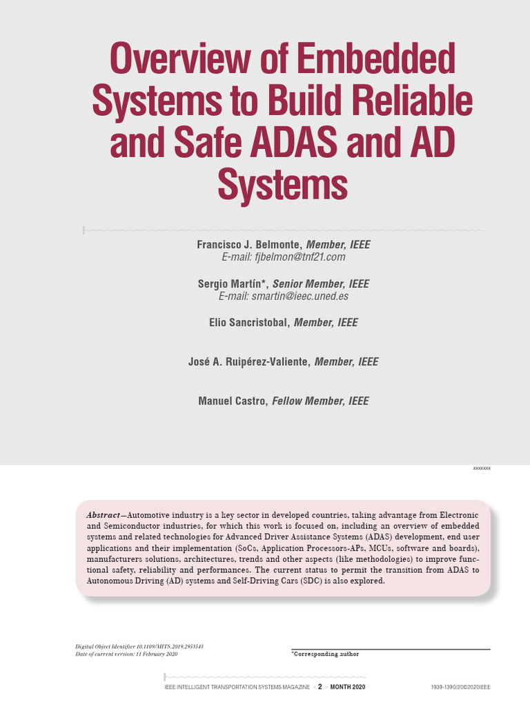 Embedded Systems for ADAS and AD Safety | PDF | Computer Engineering ...