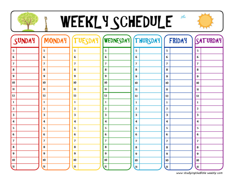 Weekly Bible Study Schedule | PDF