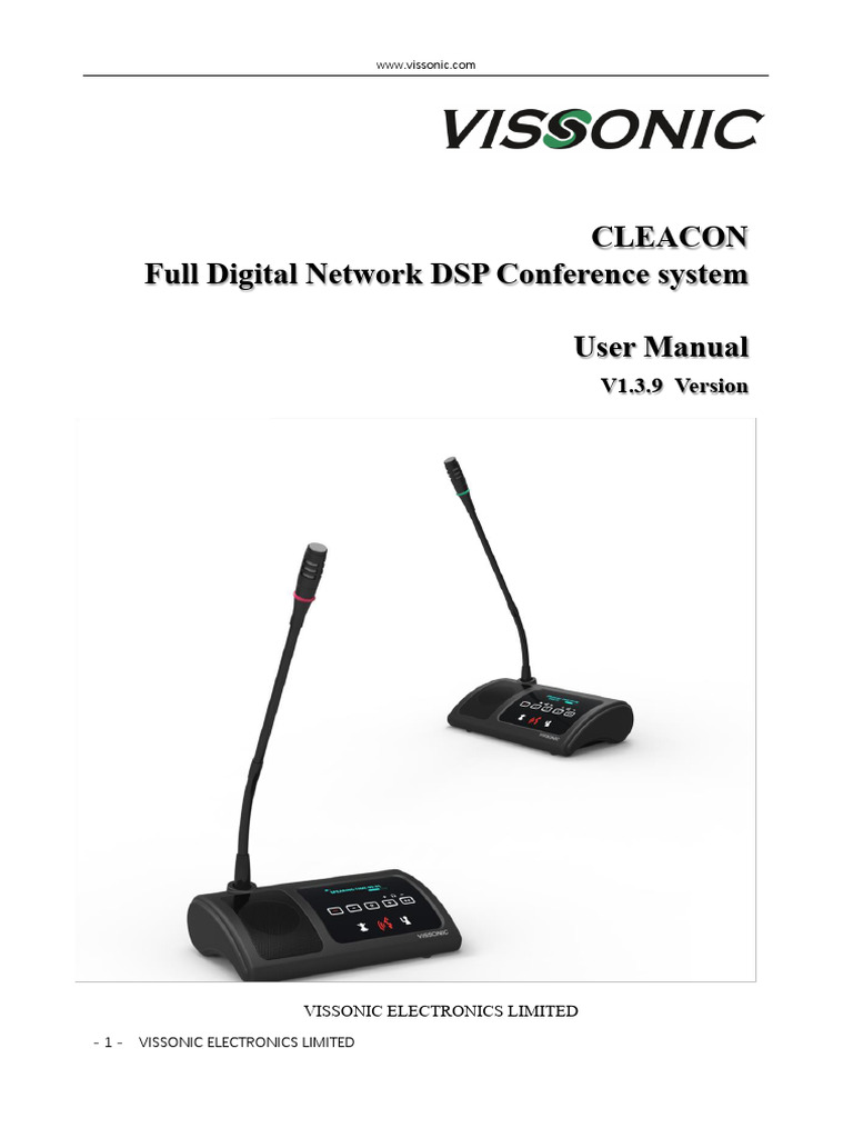 Vissonic DSP Conference System Manual | PDF | Electrical Engineering ...