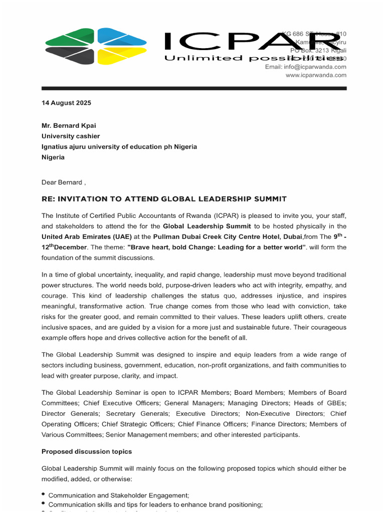 Invitation Letter | PDF