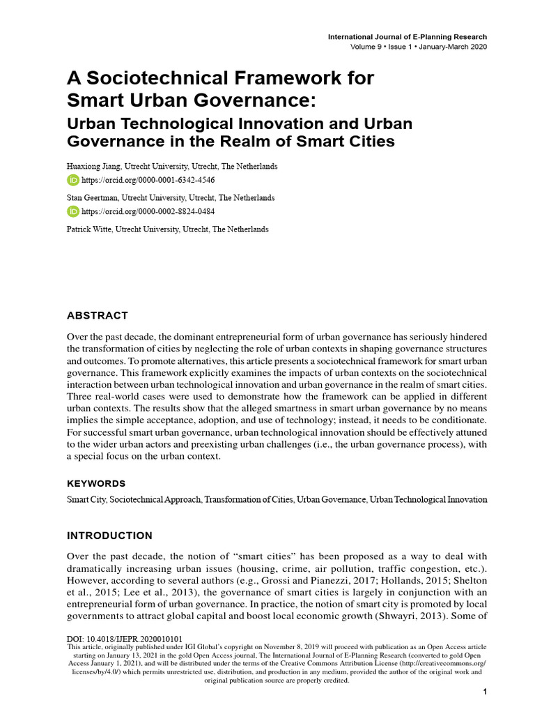 Sociotechnical Framework for Smart Governance | PDF | Governance ...