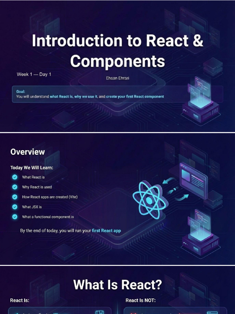 Day 1 - Introduction To React - Components | PDF