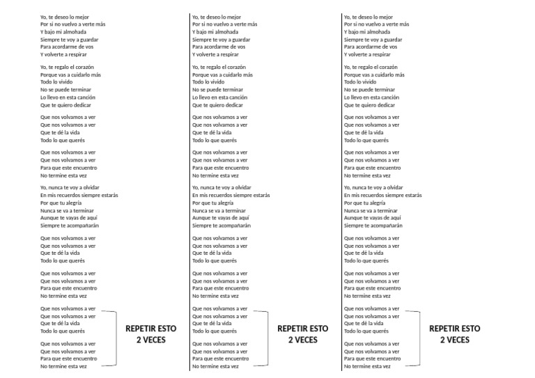Letra de La Cancion | PDF