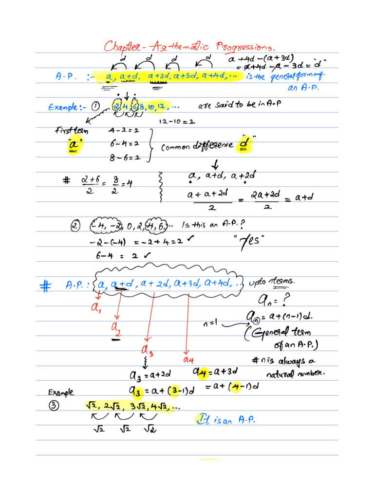 Chapter 5 Arithmetic Progression | PDF